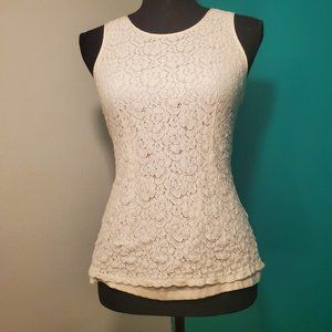 Banana Republic Lace Zipper Back Blouse